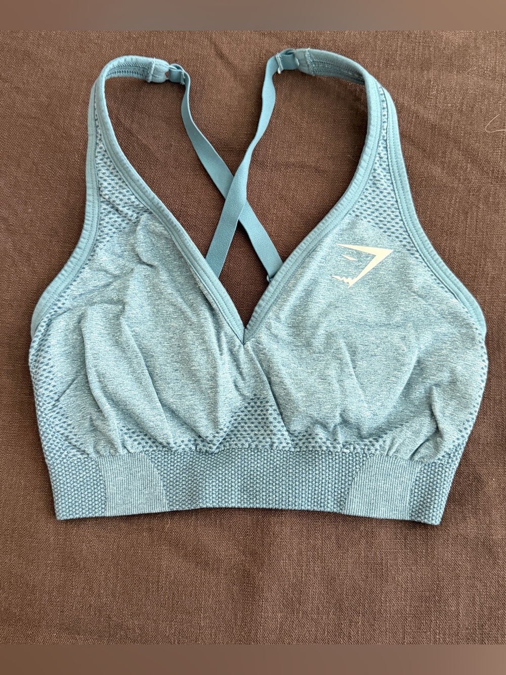 Gymshark Vital V neck Sports Bra - Evening blue marl